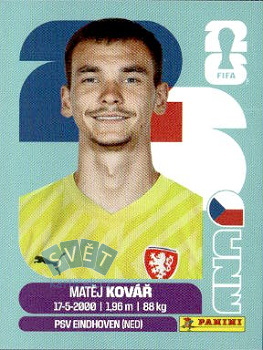 Matej Kovar Czech Republic samolepka Panini World Cup 2026 #CZE2