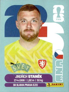 Jindrich Stanek Czech Republic samolepka Panini World Cup 2026 #CZE3