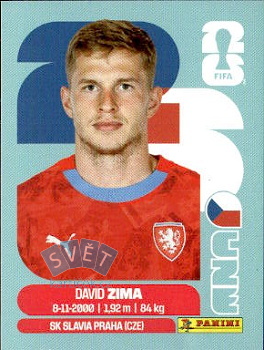 David Zima Czech Republic samolepka Panini World Cup 2026 #CZE8