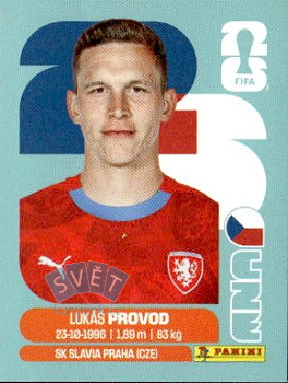 Lukas Provod Czech Republic samolepka Panini World Cup 2026 #CZE10