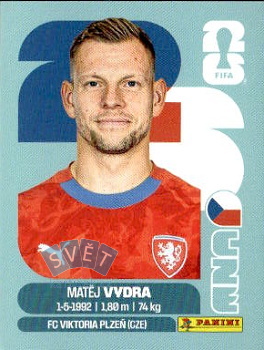 Matej Vydra Czech Republic samolepka Panini World Cup 2026 #CZE15