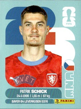 Patrik Schick Czech Republic samolepka Panini World Cup 2026 #CZE20