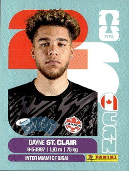 Dayne St.Clair Canada samolepka Panini World Cup 2026 #CAN2