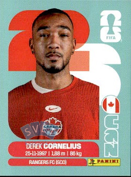 Derek Cornelius Canada samolepka Panini World Cup 2026 #CAN7