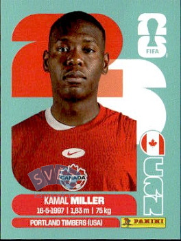 Kamal Miller Canada samolepka Panini World Cup 2026 #CAN9