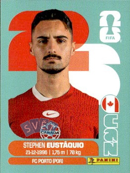 Stephen Eustaquio Canada samolepka Panini World Cup 2026 #CAN10