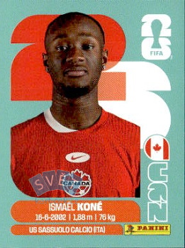 Ismael Kone Canada samolepka Panini World Cup 2026 #CAN11