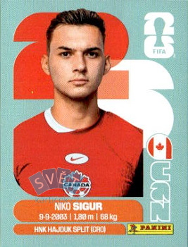 Niko Sigur Canada samolepka Panini World Cup 2026 #CAN16