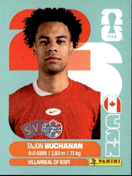 Tajon Buchanan Canada samolepka Panini World Cup 2026 #CAN17
