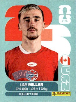 Liam Millar Canada samolepka Panini World Cup 2026 #CAN18