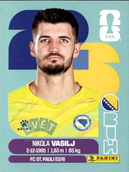 Nikola Vasilj Bosnia and Herzegovina samolepka Panini World Cup 2026 #BIH2