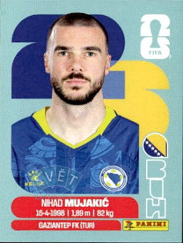 Nihad Mujakic Bosnia and Herzegovina samolepka Panini World Cup 2026 #BIH6