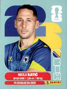 Nikola Katic Bosnia and Herzegovina samolepka Panini World Cup 2026 #BIH7