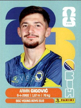 Armin Gigovic Bosnia and Herzegovina samolepka Panini World Cup 2026 #BIH10