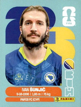 Ivan Sunjic Bosnia and Herzegovina samolepka Panini World Cup 2026 #BIH11