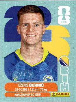 Dzenis Burnic Bosnia and Herzegovina samolepka Panini World Cup 2026 #BIH14