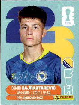 Esmir Bajraktarevic Bosnia and Herzegovina samolepka Panini World Cup 2026 #BIH15