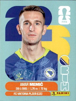 Amar Memic Bosnia and Herzegovina samolepka Panini World Cup 2026 #BIH16