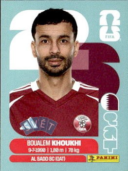 Boualem Khoukhi Qatar samolepka Panini World Cup 2026 #QAT6