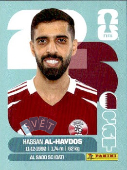 Hassan Al-Haydos Qatar samolepka Panini World Cup 2026 #QAT16