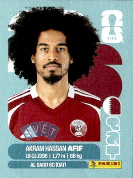 Akram Hassan Afif Qatar samolepka Panini World Cup 2026 #QAT18