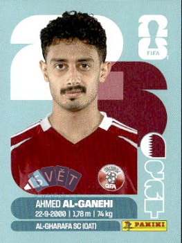 Ahmed Al Ganehi Qatar samolepka Panini World Cup 2026 #QAT19