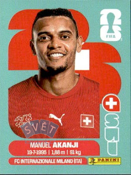 Manuel Akanji Switzerland samolepka Panini World Cup 2026 #SUI4
