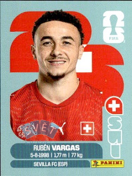Ruben Vargas Switzerland samolepka Panini World Cup 2026 #SUI18