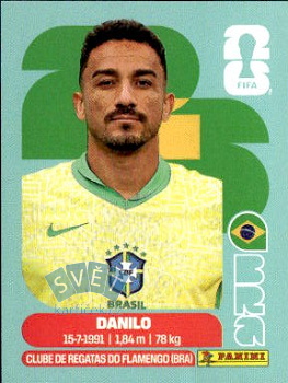 Danilo Brazil samolepka Panini World Cup 2026 #BRA7
