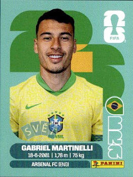 Gabriel Martinelli Brazil samolepka Panini World Cup 2026 #BRA18