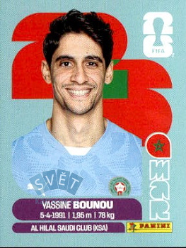 Yassine Bounou Morocco samolepka Panini World Cup 2026 #MAR2