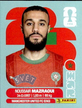 Noussair Mazraoui Morocco samolepka Panini World Cup 2026 #MAR5