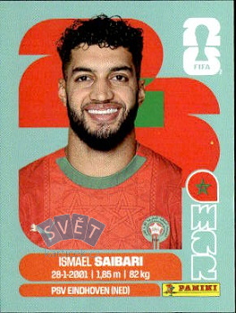 Ismael Saibari Morocco samolepka Panini World Cup 2026 #MAR15