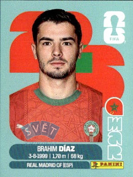 Brahim Diaz Morocco samolepka Panini World Cup 2026 #MAR19