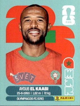 Ayoub El Kaabi Morocco samolepka Panini World Cup 2026 #MAR20