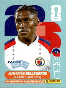 Jean-Ricner Bellegarde Haiti samolepka Panini World Cup 2026 #HAI12