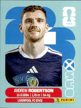 Andrew Robertson Scotland samolepka Panini World Cup 2026 #SCO6