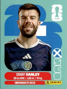 Grant Hanley Scotland samolepka Panini World Cup 2026 #SCO10