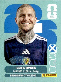 Lyndon Dykes Scotland samolepka Panini World Cup 2026 #SCO18