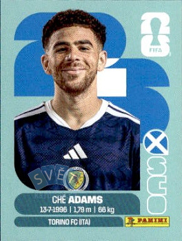 Che Adams Scotland samolepka Panini World Cup 2026 #SCO19
