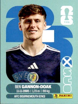 Ben Gannon-Doak Scotland samolepka Panini World Cup 2026 #SCO20