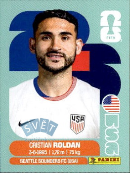 Christian Roldan USA samolepka Panini World Cup 2026 #USA11
