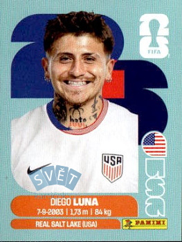 Diego Luna USA samolepka Panini World Cup 2026 #USA14