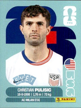 Christian Pulisic USA samolepka Panini World Cup 2026 #USA16