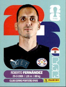 Roberto Fernandez Paraguay samolepka Panini World Cup 2026 #PAR2