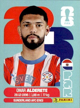 Omar Alderete Paraguay samolepka Panini World Cup 2026 #PAR7