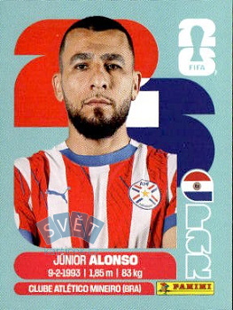 Junior Alonso Paraguay samolepka Panini World Cup 2026 #PAR8