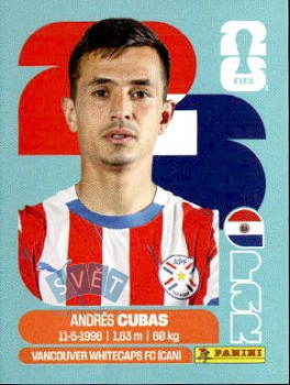 Andres Cubas Paraguay samolepka Panini World Cup 2026 #PAR12