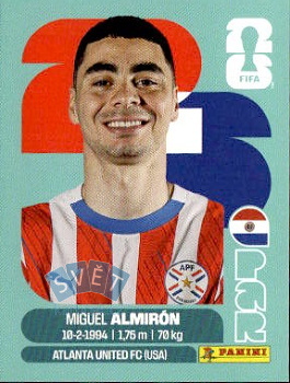 Miguel Almiron Paraguay samolepka Panini World Cup 2026 #PAR17