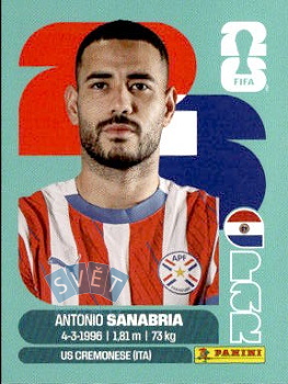 Antonio Sanabria Paraguay samolepka Panini World Cup 2026 #PAR20